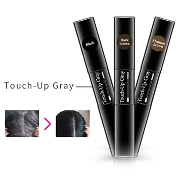 

Hot One-Time Hair Dye Pen 2 Soft Brushes Head Instant Gray Root Coverage Hair Color White To Dark Brown Black Apply Temporary