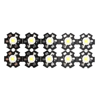 

WSFS Hot 10pcs 1W High Power Star LED Light Lamp Bulb (White)