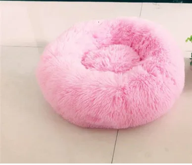 pink 2 Питомник для собак, Круглый, для кошек, зимний, теплый, спальный мешок, длинный, плюшевый, супер мягкий, для питомца, для щенка, подушка, коврик, переносные товары для кошек, freepanet - Цвет: pink 2