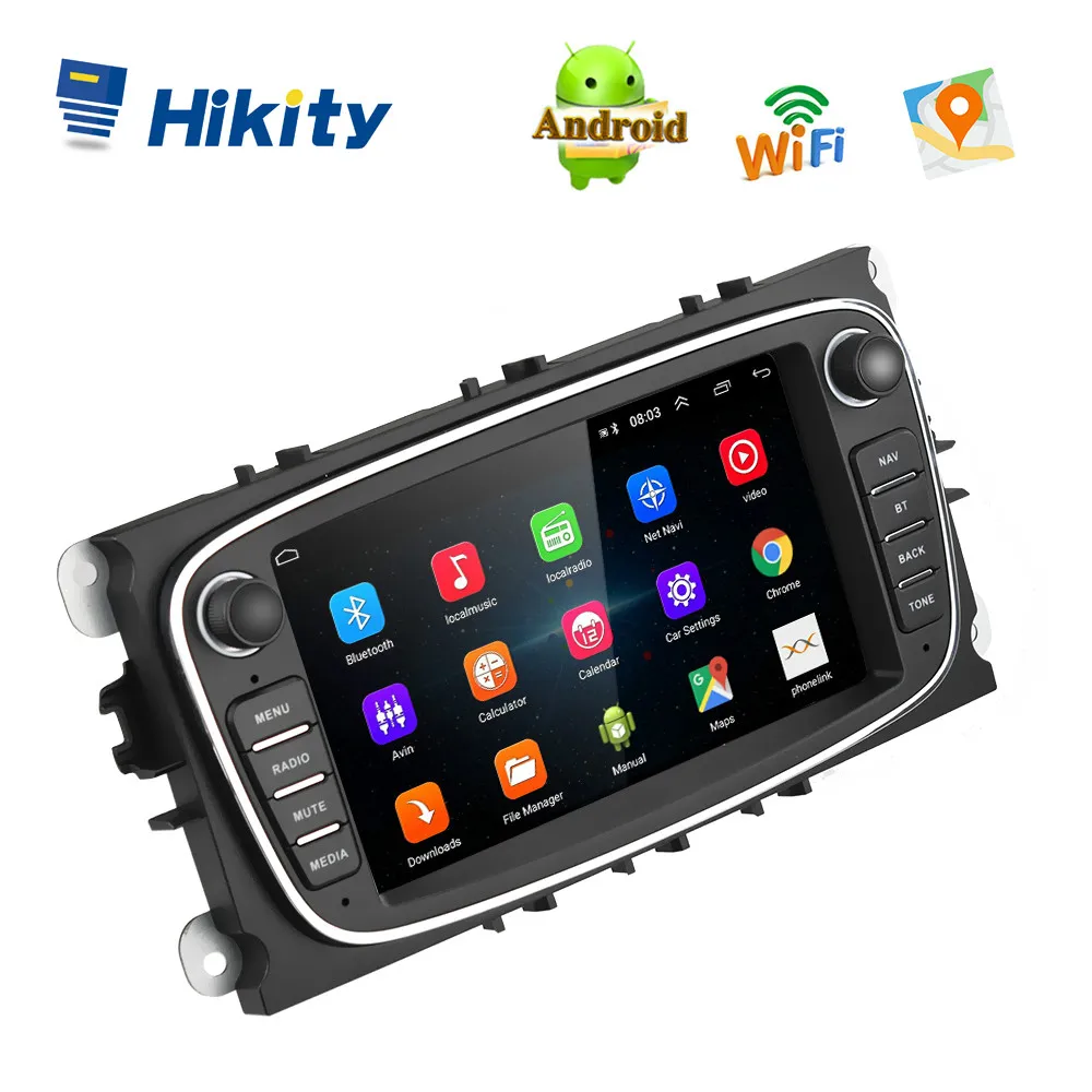 

Hikity 2din Android GPS Tracker Autoradio Car Radio Android 8.1Car Multimedia player 7'' Audio DVD Player For Ford/Focus/S-MaX