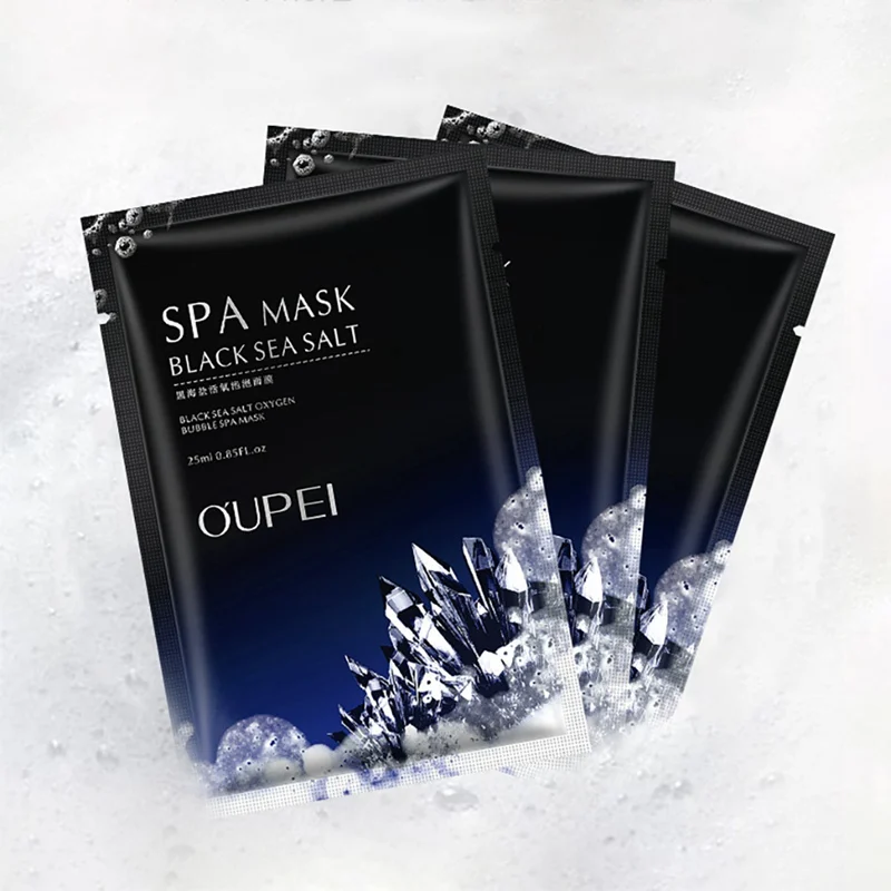 

10pcs Black Sea Salt Carbon Bubble Mask Depth Replenishment Moisturizing Cleansing Face Mask Wrapped Mask*