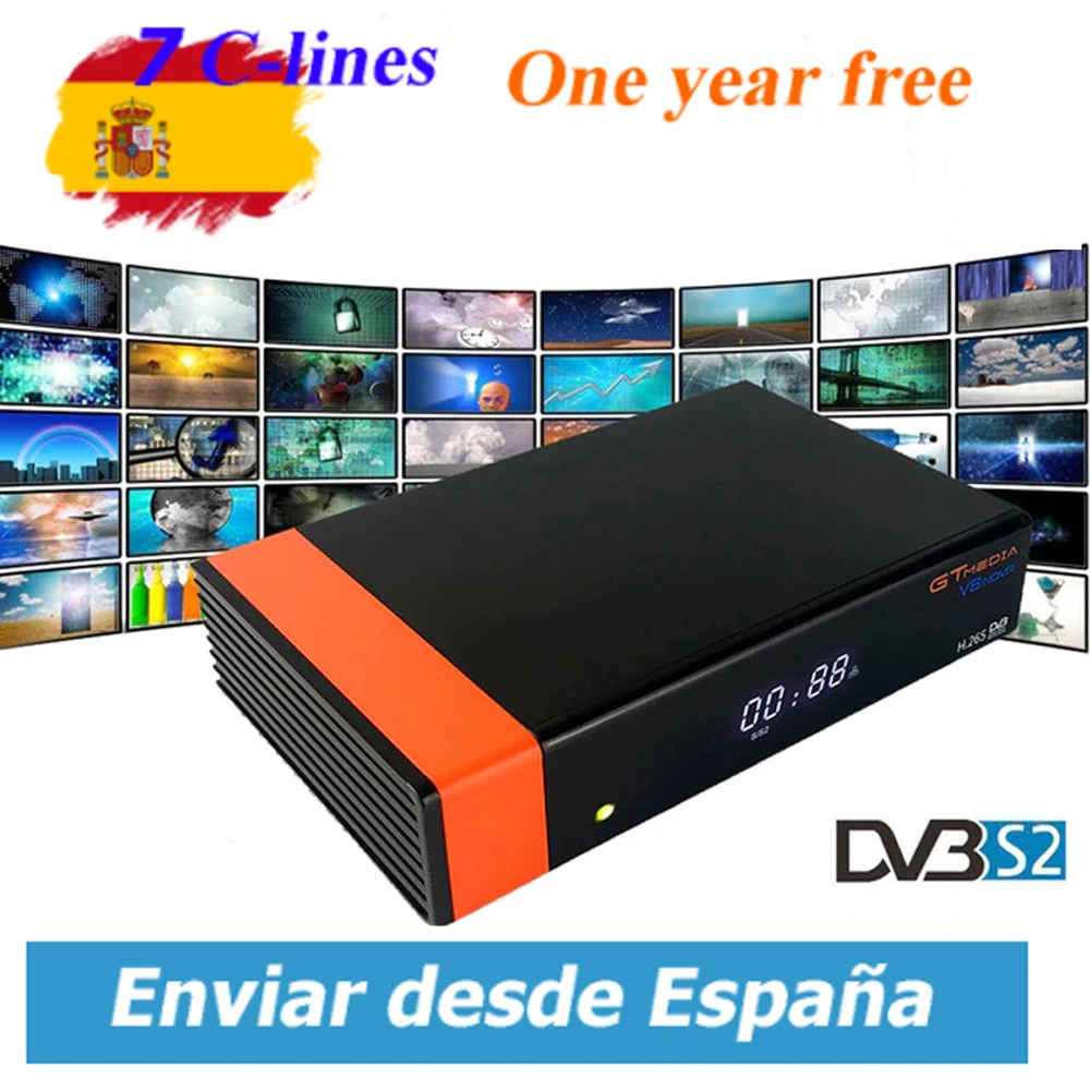

Receptor Gtmedia V8 Nova built-in WIFI power by freesat v8 super DVB-S2 1 Year Cccam Cline for 1 Year TV Box Same as V9 Super