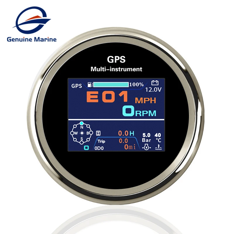 85mm 10 in 1 Multi-functional Digital Gauge Meter Car Boat Universal GPS Speedometer Odo Tachometer Water Temp Oil Pressure