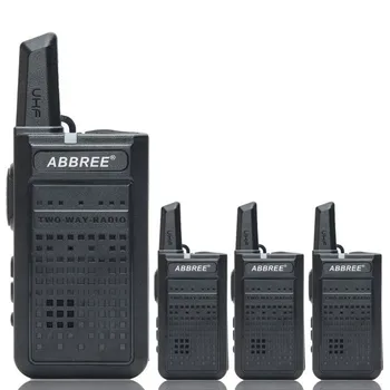 

4pcs ABBREE AR-A2 Mini Walkie Talkie Radio Station Ultra-thin VOX USB Charge Two Way Radio Portable