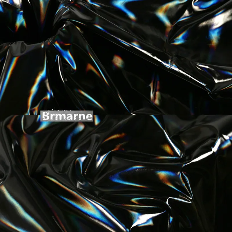 50 см* 145 см/шт. Черный волшебный цвет ПУ зеркало светоотражающая одежда водонепроницаемая дизайнерская ткань