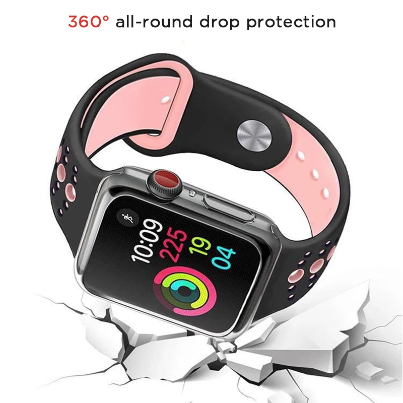 Силиконовый ТПУ прозрачный мягкий чехол для часов Apple Watch серии 4 1 2 3 42 мм/38 мм/44