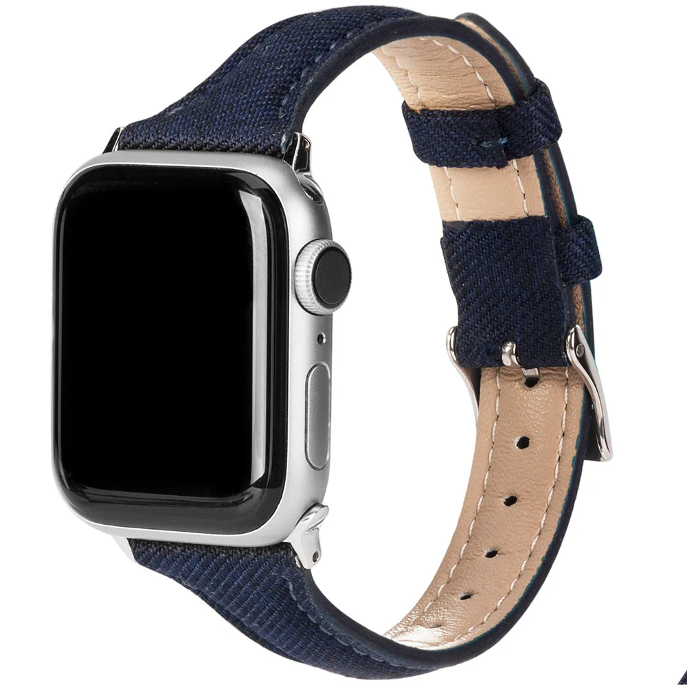 Плетеная холщовая ткань ремешок для Apple Watch 38 мм 40 мм 42 мм 44 мм Замена тканевая повязка спортивный ремешок для iWatch серии 5 4 3 2 1 - Цвет ремешка: Blue