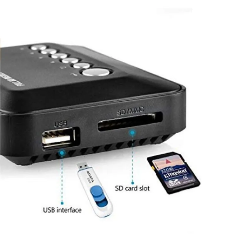 1080P HD медиаплеер SD/MMC tv видео SD MMC RMVB MP3 Мульти ТВ USB HDMI медиа плеер коробка поддержка USB жесткий диск