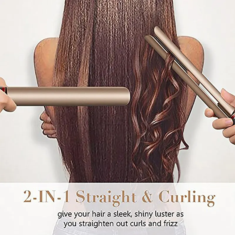 

TOP Hair Curler & Straightener 2-in-1 with adjustable temperature for quick heating up Curling Iron