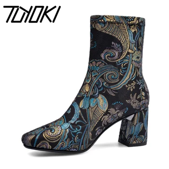 

Tuyoki High Quality 2020 New Fashion Colorful Ankle Boots Daily Office Ladies High Heels Shoes Woman Footwear Size 33-43