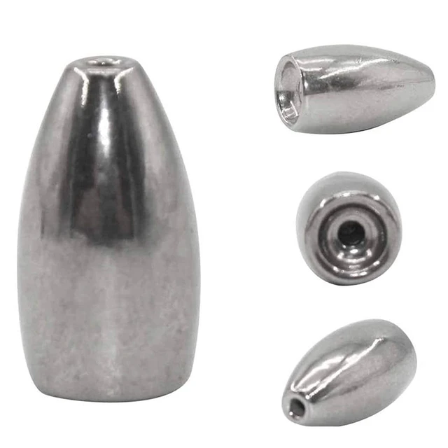 15Pcs Pure Tungsten Flipping Weights Fishing Sinkers Bullet shape