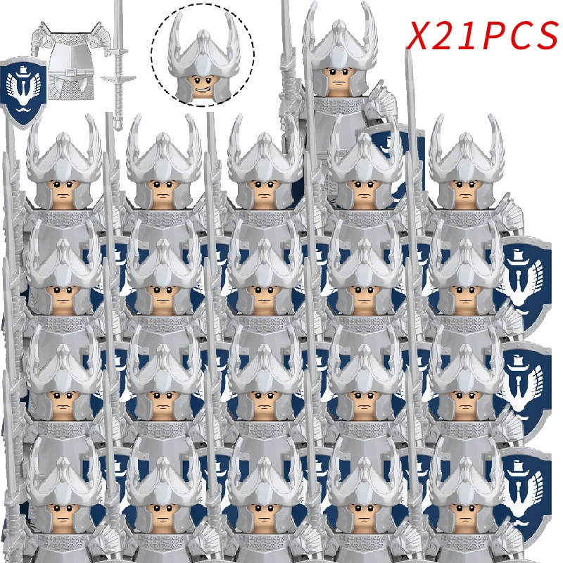 Medieval Fantasy Dwarf Warrior Leader Building Blocks Set
