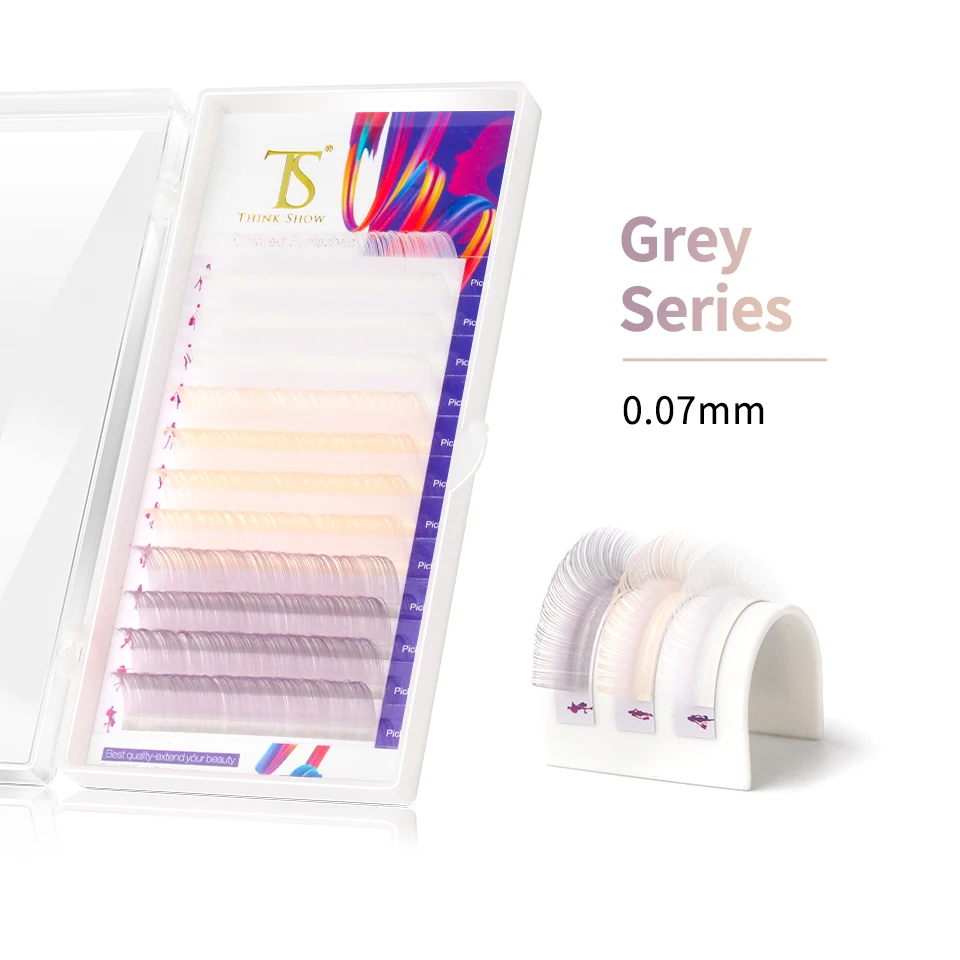 NEWCOME 12 Lines Ombre Multi Colorful Eyelash Extension Soft Natural Beauty Silk Eye Lashes False Mink Makeup Graft Cilios