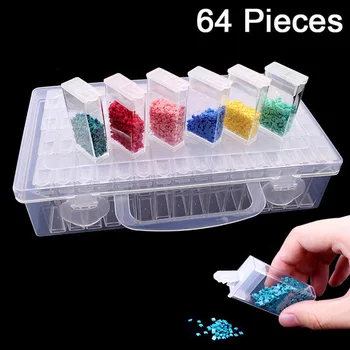 

Stone Storage Accessory 64/56/28 Grids Storage Boxes Display Box Diamond Painting Cross Stitch Resin Rhinestone Beads Container