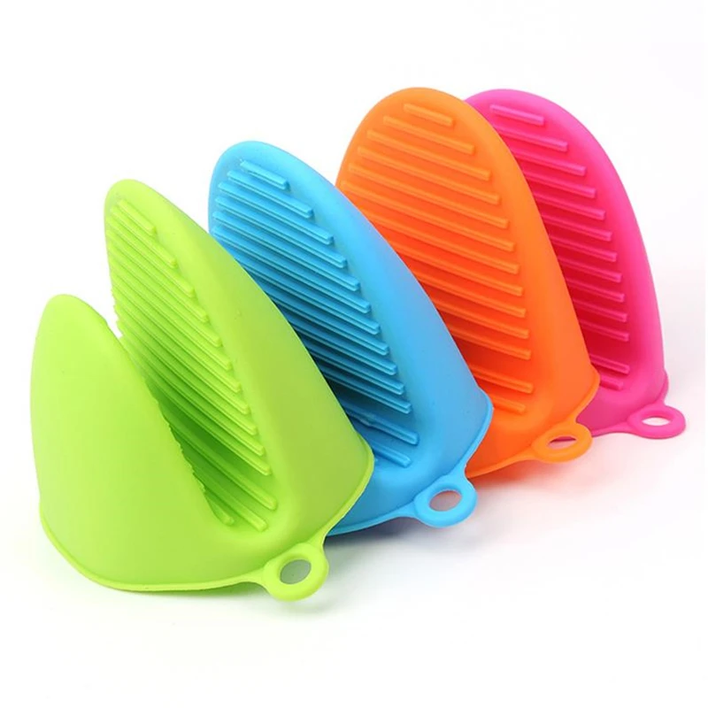 1Pcs Food Grade Kitchen silicone gloves anti-scalding non slip finger clip household Microwave Oven heat insulation Organizer
