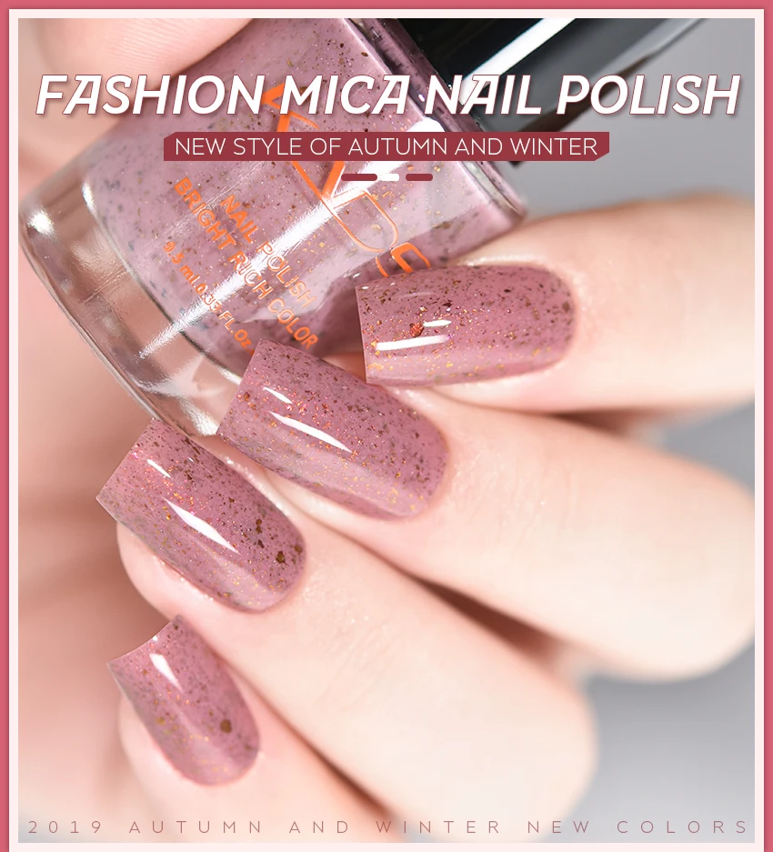 9.5ml Mica Nail Polish Irregular Sequins Nail Art Lacquer Varnish 6 Color Optional Manicure Varnish Shinny Shimmer Nail Lacquer