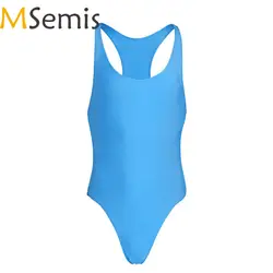 MSemis Для мужчин тело костюм с высокой гимнастический купальник боди нижнее белье цельный Makini боди Купальник Мужская футболка Swimmsuit