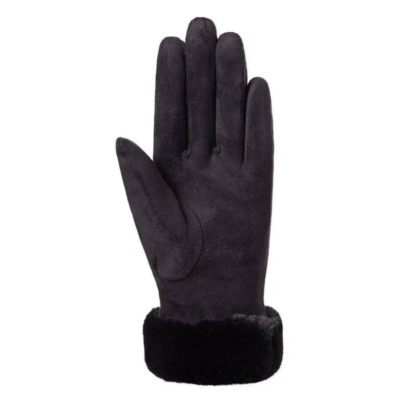 Новые модные женские перчатки осень зима милые пушистые теплые рукавицы полный митенки для пальцев женские спортивные перчатки для улицы
