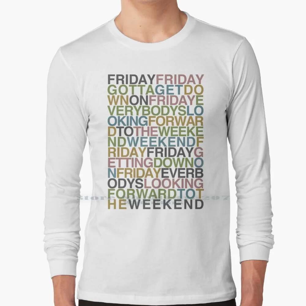 Maglietta Nera Friday - Rebecca 100% Puro Cotone Friday Must Down On Everybodys Che Guarda Avanti I Testi Weeknd Rebecca