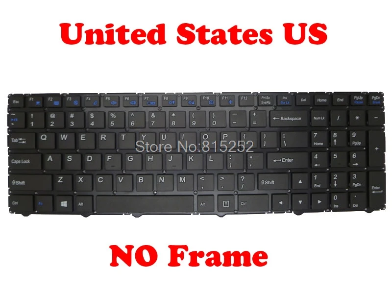 Ноутбук с английской клавиатурой США для HANSUNG SPARQ U54G ForceRecon 2857 2877 WA50SHQ черная