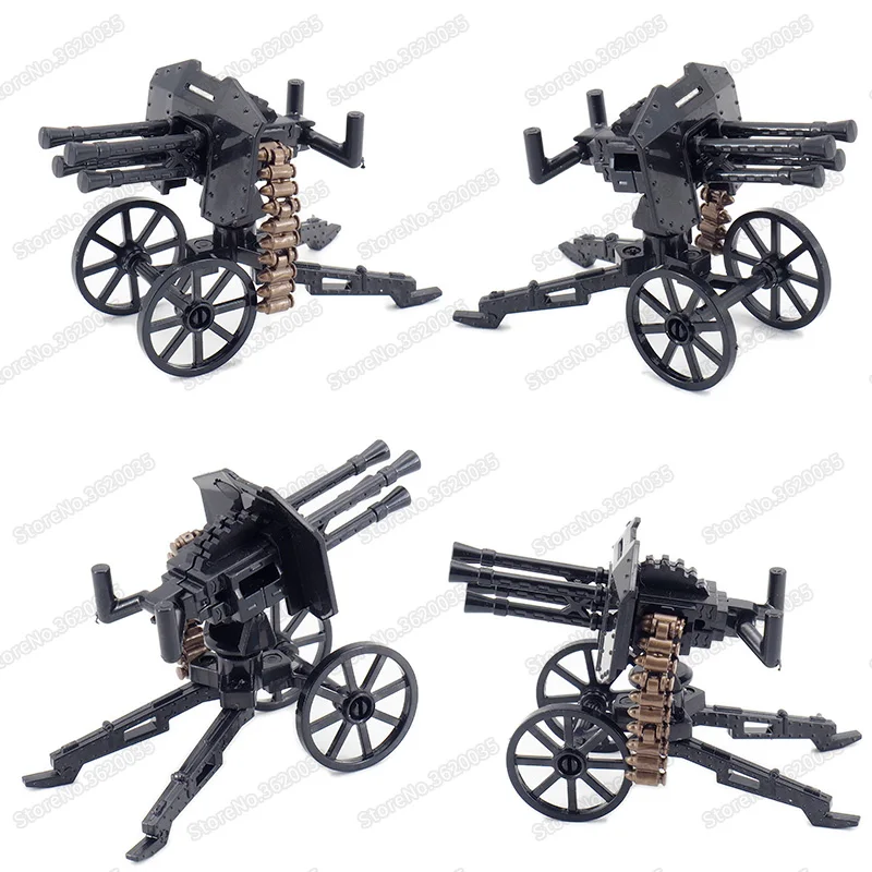 Legoinglys Military Air Defense High Shot Machine Guns Weapons Building Block Army Figures WW2 Battlefield Model Child Gift Toys
