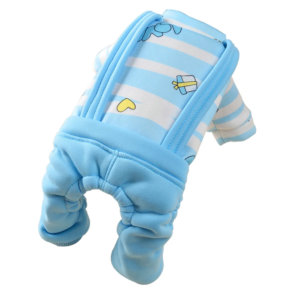 Теплая зимняя одежда, Мультяшные кнопки, полиэстер, с принтом кота, пижамы для собак, милая четырехногая Одежда для собак-питомцев, комбинезон