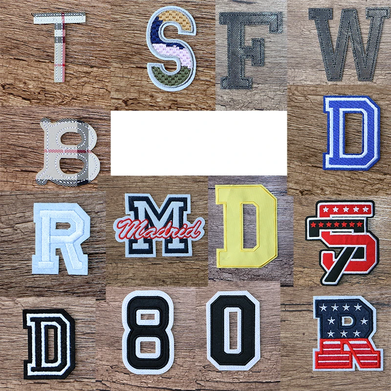

Fashion High Density Grid Letters Numbers Icon Embroidered Applique Patches For Clothes DIY Iron on Badges on the Backpack