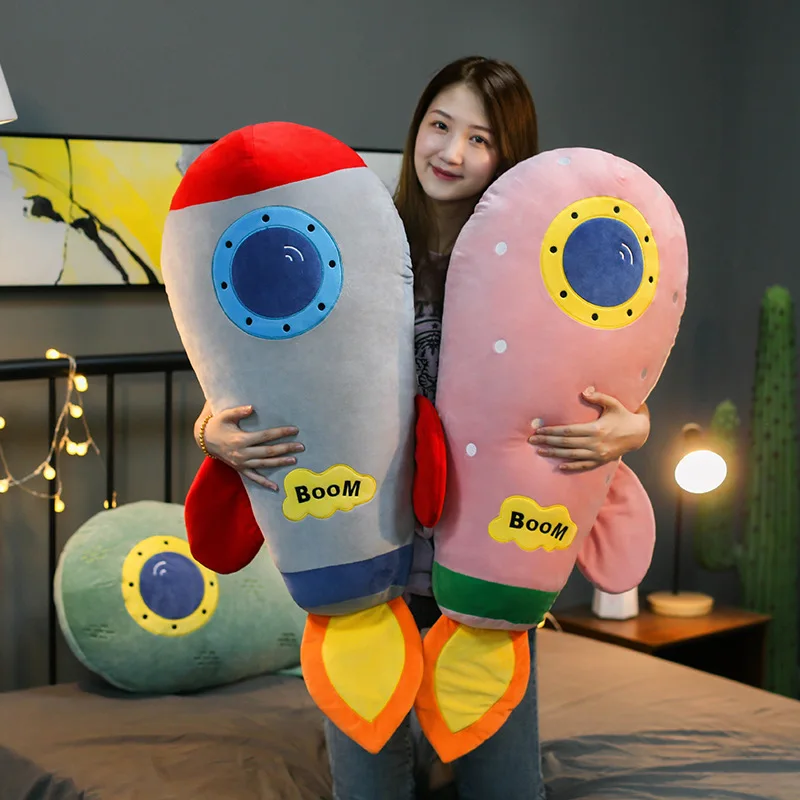 Новинка очень большая креативная плюшевая игрушечная Подушка Huggable в виде ракеты
