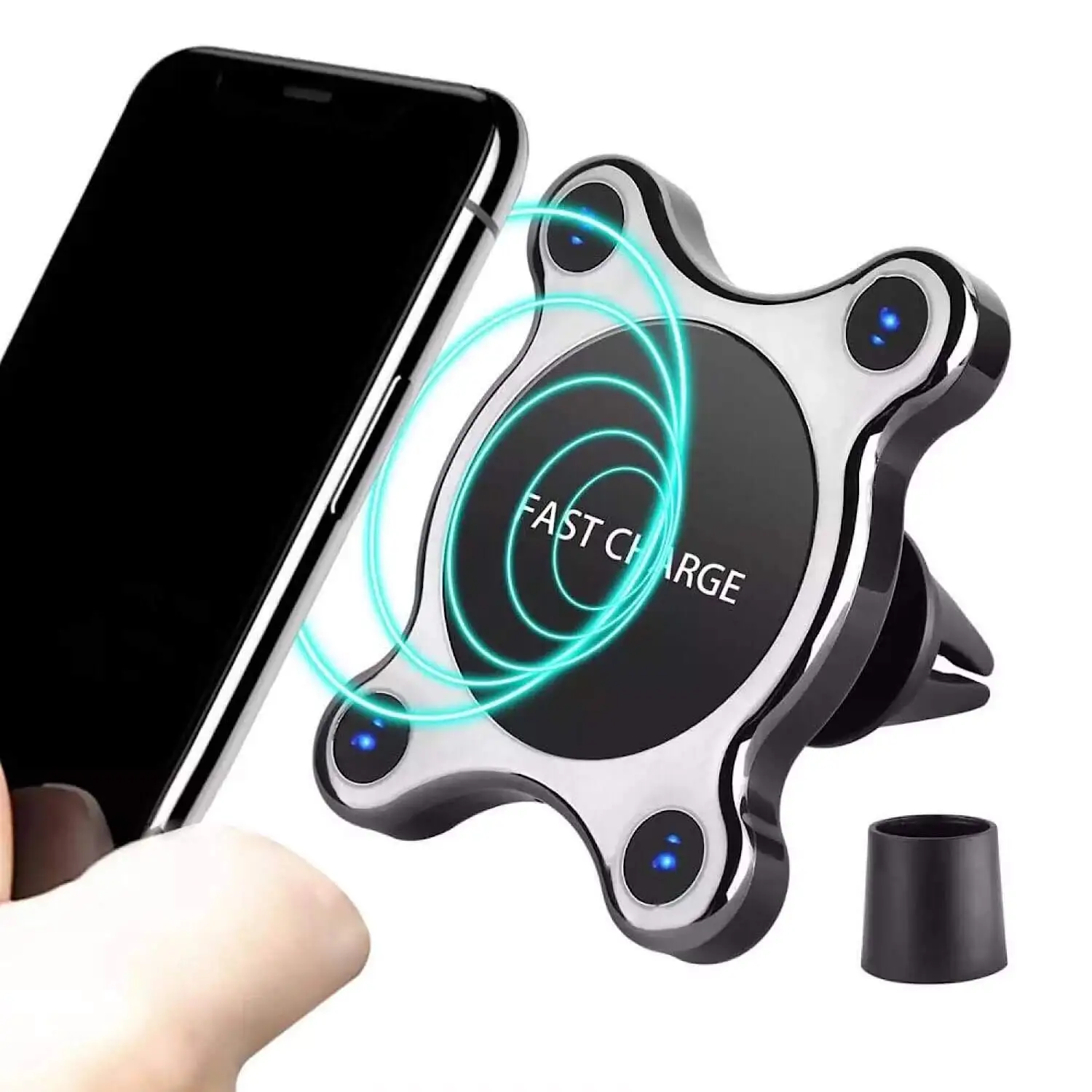 

wireless car charger 2 in 1 Function Dual Paste or Clamp Options Universal Compatibility Car Mount Charger