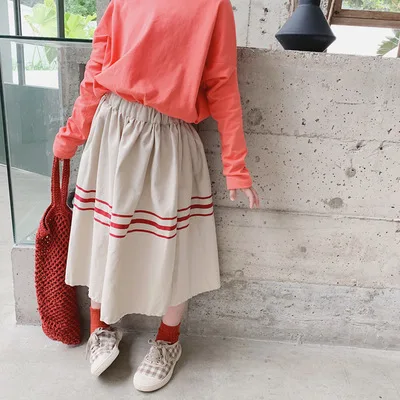 pic New Style Girls Patchwork Skirt Cotton Autumn Fashion Kids Girls Skirts 1-6t - Цвет: pic