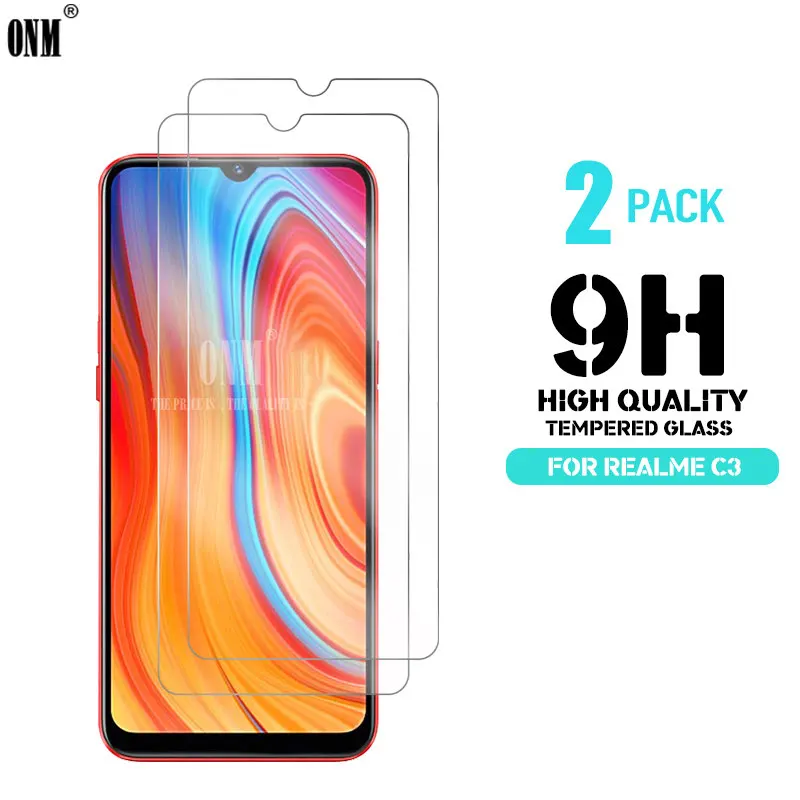 

2Pcs Realme C3 Tempered Glass For OPPO Realme C3 Screen Protector 9H Tempered Glass For OPPO Realme C3 Protective Film