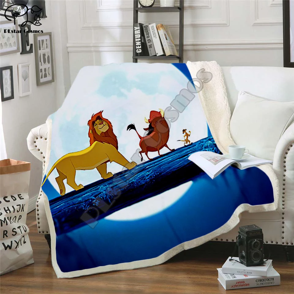 

Kids Anime Lion King Simba 3D Blanket Fleece Cartoon Bendy Print Children Warm Bed Throw Blanket newborn bayby Blanket 008