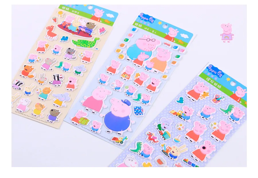 Горячая Свинка Пеппа наклейка s Фигурка игрушка Peppa Groge семья папа мама 3D Водонепроницаемая наклейка игрушка детский подарок на день рождения