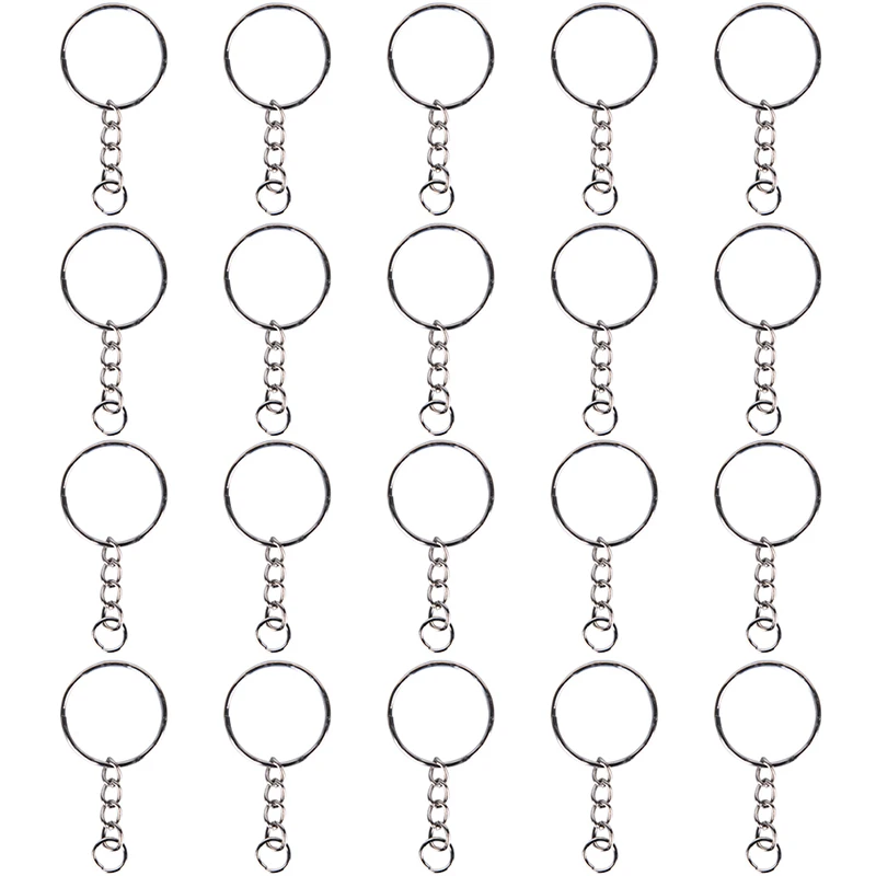 Hot New Stainless Key Chains Silvery Circle DIY Keyrings Jewelry Keychain Making Jewelry Accessories 25mm 10/20/40/60Pcs