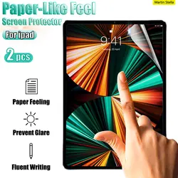 Protecteur d'écran pour tablette, 2 pièces, Film mat semblable à du papier, sans verre, pour Ipad Pro 11 12.9 2021 10.5 10.2 2020, Ipad Air Mini 5 4 3 2 1 