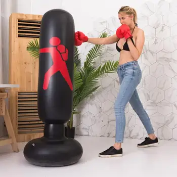 

Boxing Punching Bag Inflatables Mma Training Taekwondo Kids Punching Bag Venting Hit Boxing Bag Stand Weight Fitness Equipment