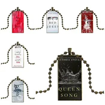 

For Women Party Gift Design Fashion Vintage Glass Women Rectangle Necklace Pendants Spain Tv Series Red Queen Poster