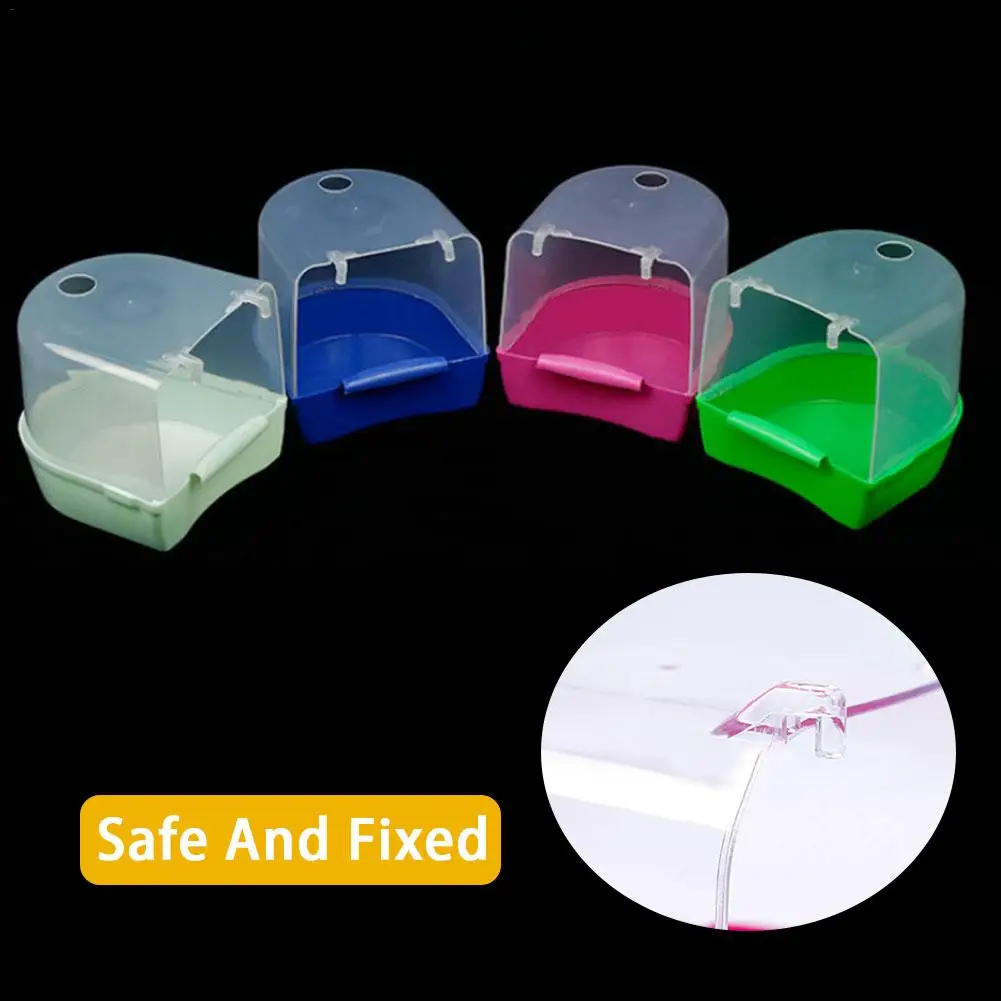 1Pc Plastic Bird Water Bath Box Bathtub Parrot For Parakeet Lovebird Bird Pet Cage Hanging Bowl Parakeet Birdbath Birds Supplies