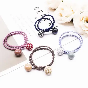 

500pcs Elastic Crystal beads Hair Rings Cloth Art Bead Hair Ring Girls Candy Colored Rubber Headwear