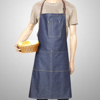 

1PC Work Apron Multi-Pocket Professional Denim Sarong Pinafore Apron for Salon