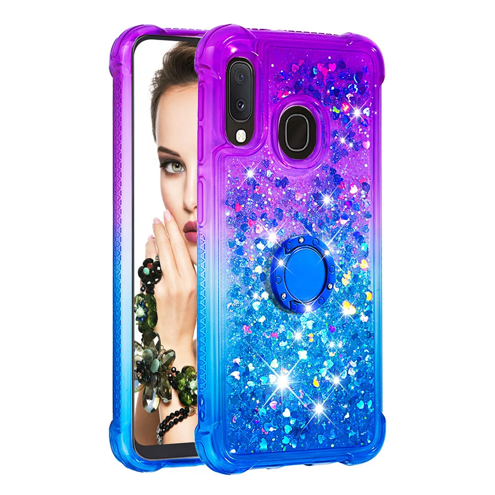 Роскошные градиента чехол «зыбучие пески» для samsung Galaxy A10 M10 A20 A30 A40 A50 A70 M20 A20E A9 A7 противоударный чехол