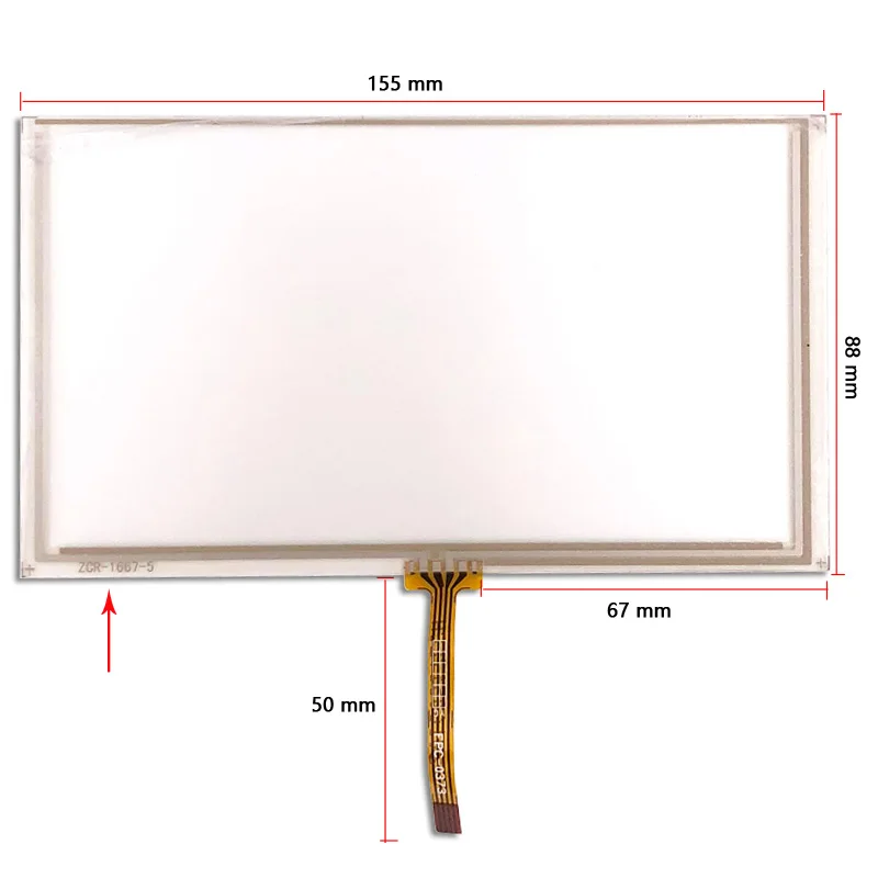 

6.2" inch 4lines FPC-0373 ZCR-1667-5 Resistive Touch Screen for 155mm*88mm GPS Touch screen digitizer panel Repair replacement