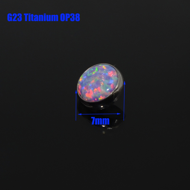 G23 4mm&5mm&6mm&7mm G23 Titanium Opal Stone Dermal Anchor Top Micro Skin Diver Surface Piercing Body Jewelry