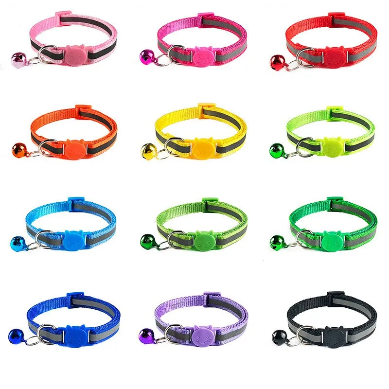 Reflective Ideal Size Pet Collar Breakaway Cat Collars With Bell For Cats Or Dogs Reflective Ideal Size Pet Collar Breakaway Cat Collars With Bell For Cats Or Dogs