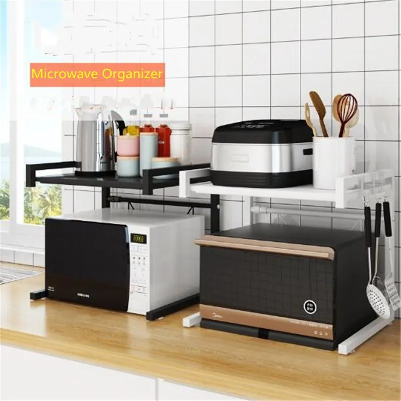  Organizer Kitchen Microwave Oven Shelf Metal Multi Function Stand Two Layers Dish Space Saving Rack - 4000349900589