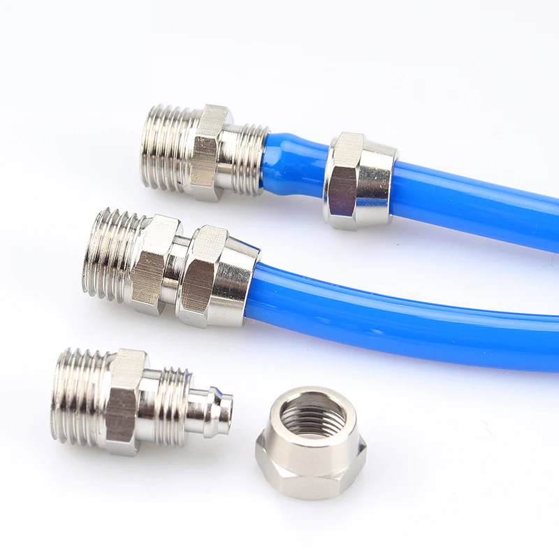 Fast twist lock nut 4mm-14mm OD Tube Stainless Steel SS 304 Pipe Fittings Connector 1/8" 1/4" 3/8" 1/2" male thread