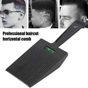

Dual Ended Black Water Leveling Hair Comb With Handle Flat Top Coloring Brush Anti Slide Oil Head Cutting Guide Styling Tools