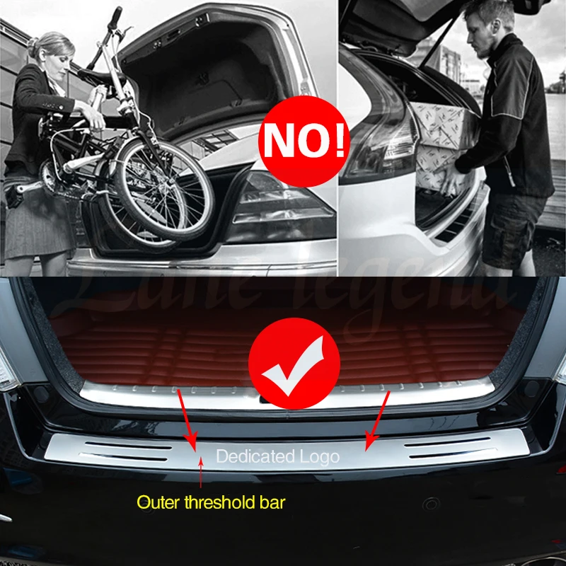 Car outside rear bumper plate bumper sill for buick encore 2013-2015 accessories stainless steel car-styling