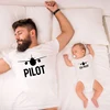 Funny Pilot/Co-pilot Family Matching Clothes Father and Son Matching Shirts Dad and Son Family Look Tshirts Baby Clothes Gift 1