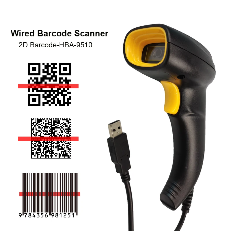Portátil do Código de Barras do Usb com Fio qr da Imagem de Usb do Varredor do Código de Barras Varredor Usb com Fio 1d – 2d do